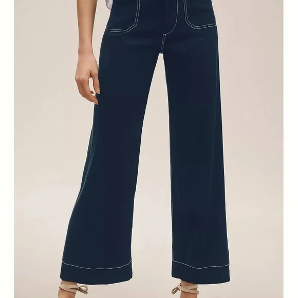 New - Anthropologie Mauve Flare Wide Leg Jeans - Picture 2 of 4